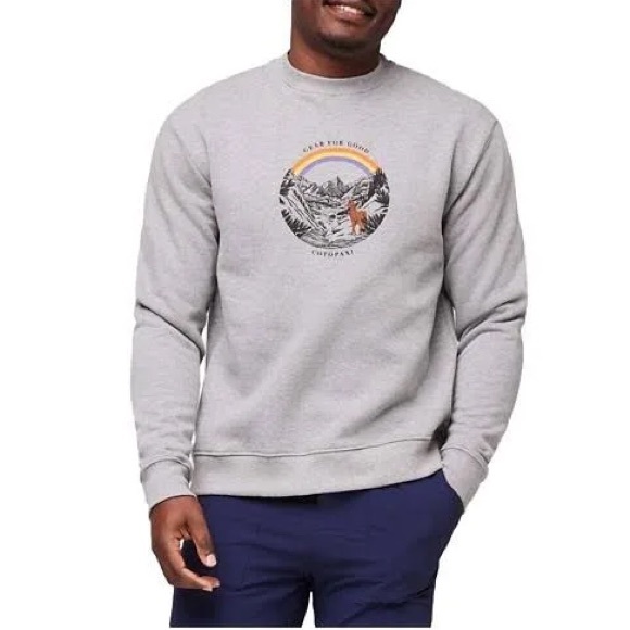 BRAND NWT Cotopaxi Men S Traveling Llama Organic Crew Sweatshirt in Heather - Picture 1 of 11